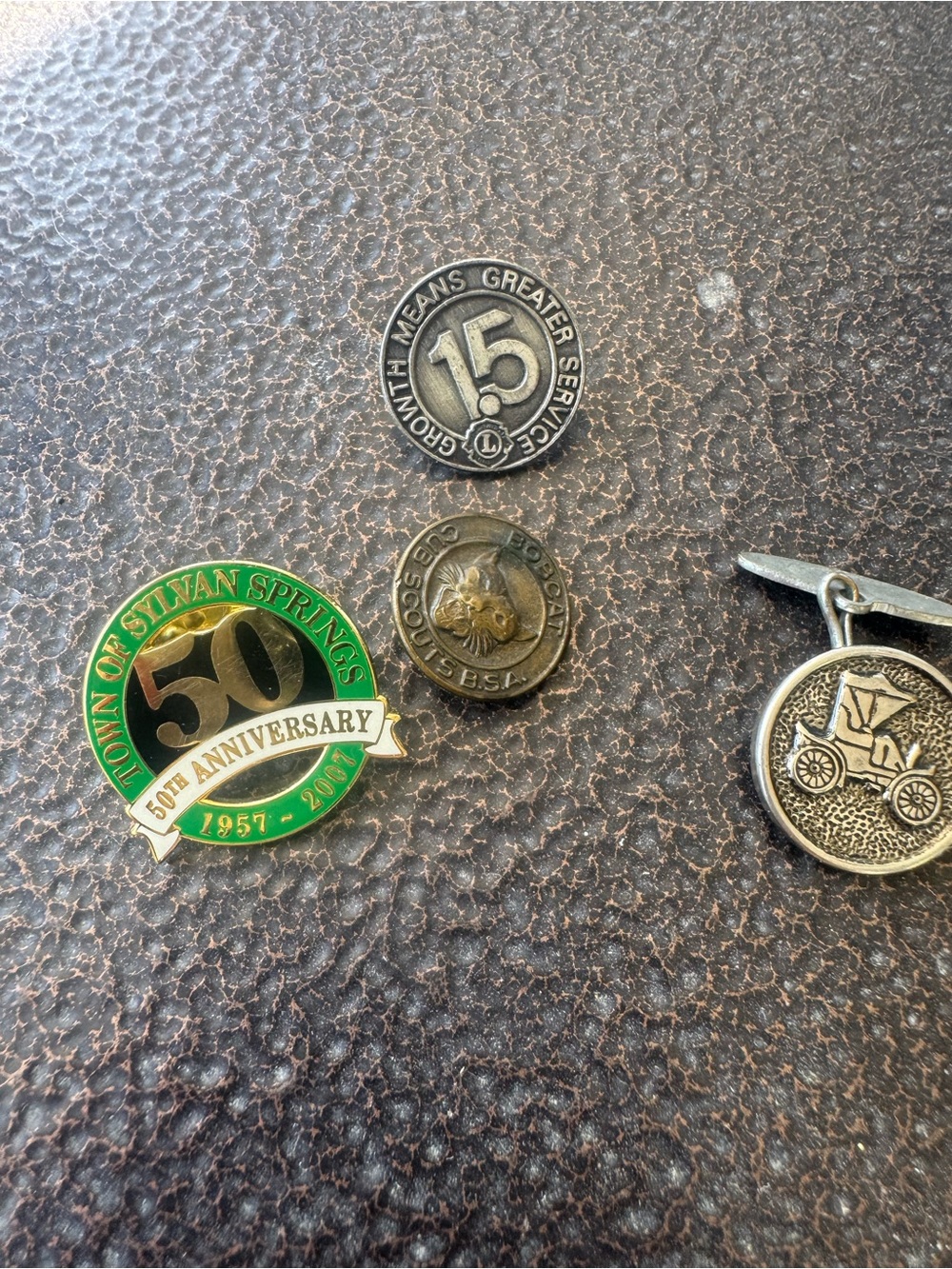 Vintage Boy Scouts and Commemorative Metal Pins - Green, Gold, Silver